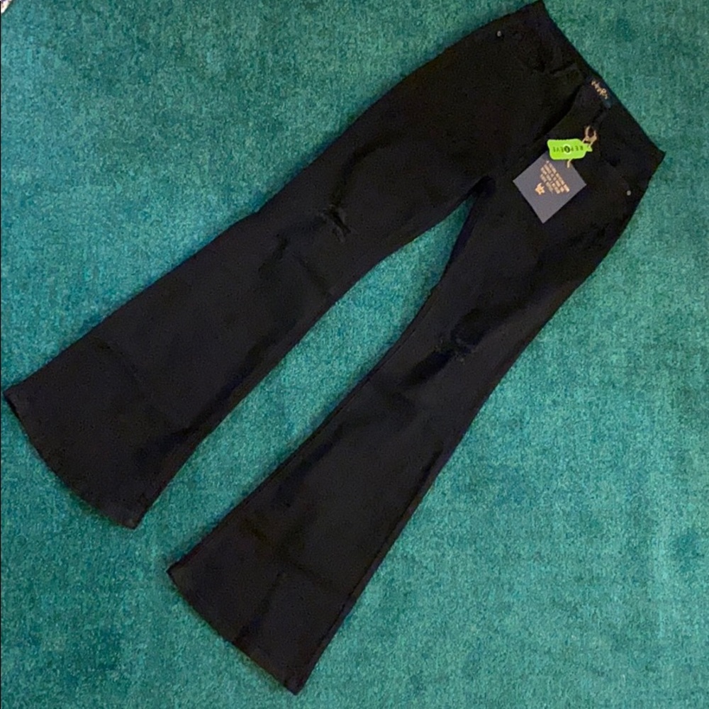 Black Denim Flares